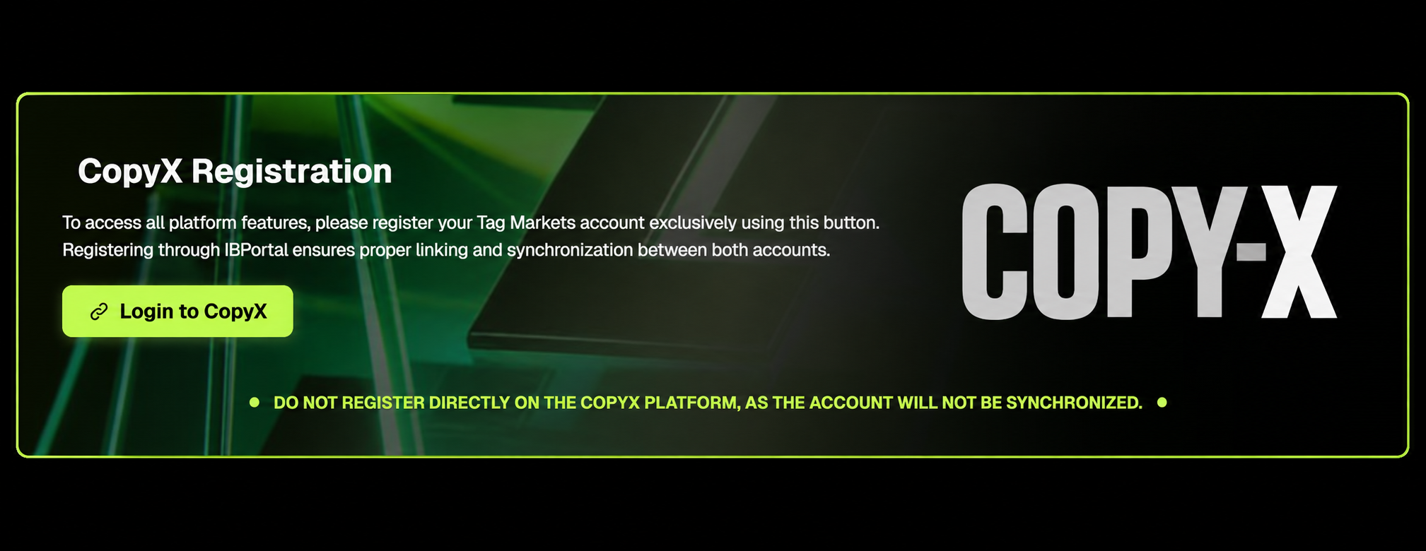 CopyX Registration — kies Login to CopyX